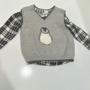 Janie & Jack sweater vest and Kate Quinn long sleeve tee